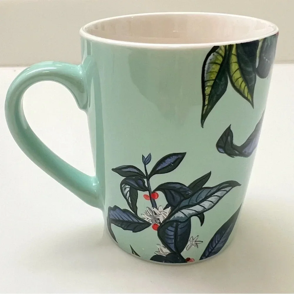 Starbucks Light Green 10 oz. cup. Blue Leaf Design.‎ 2021.